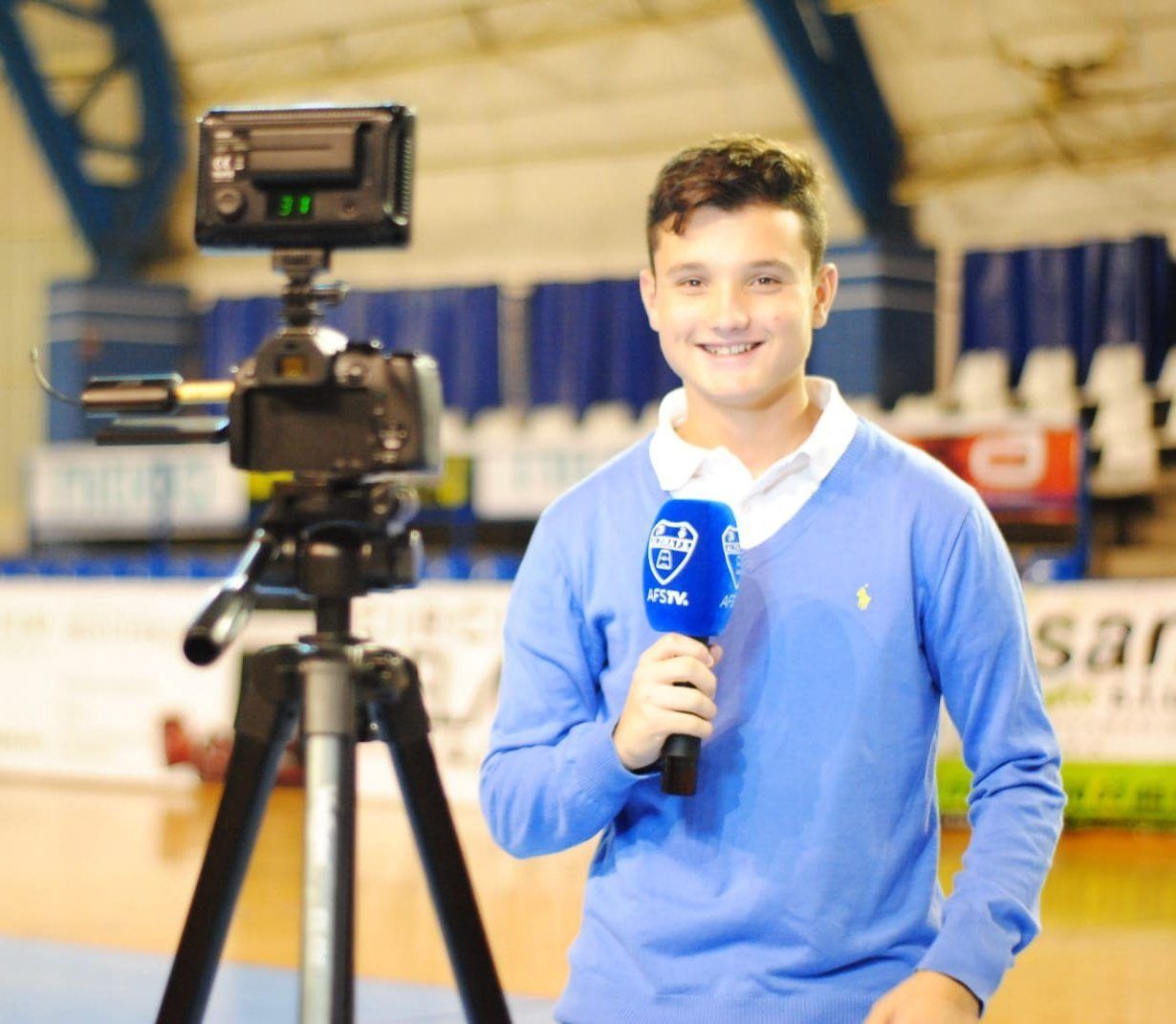Micro de AFS TV en el Palau d’Esports
