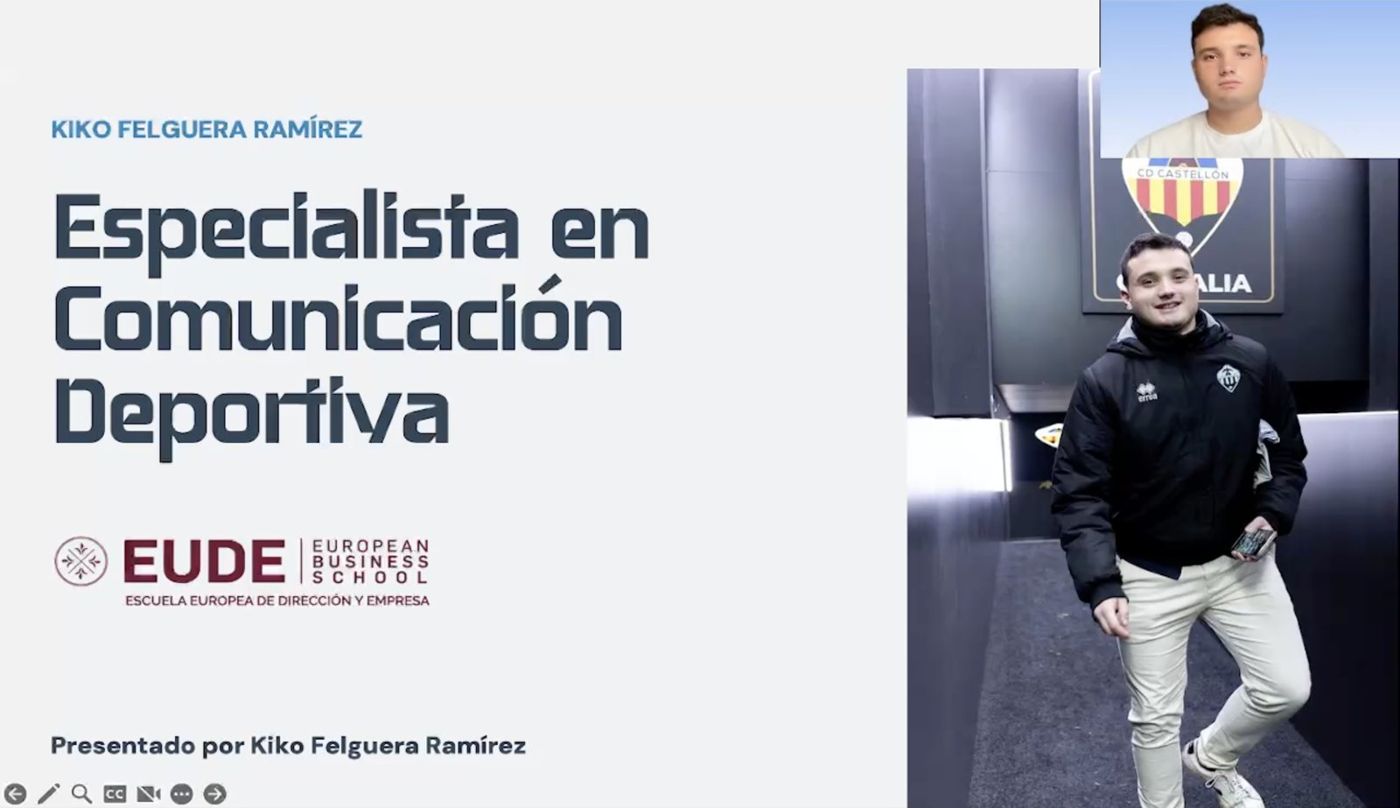 Portada de la clase de Kiko como especialista en comunicación deportiva en EUDE Business School